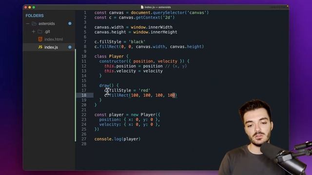Build an Asteroids Game Using JavaScript #2 - Creating a Player смотреть онлайн