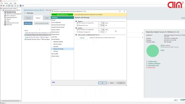 #35 KASPERSKY SECURITY CENTER - POLÍTICA ENDPOINT 11 - REPORTS AND STORAGE смотреть онлайн