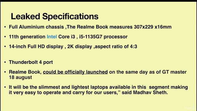 Realme book laptop expected price ,release date and latest leaked specifications смотреть онлайн