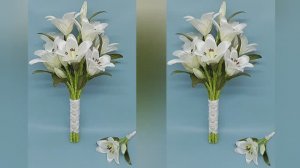 СДЕЛАЙ САМ _ Как легко сделать букет цветов лилии из атласной ленты _ свадебный букет своими руками
