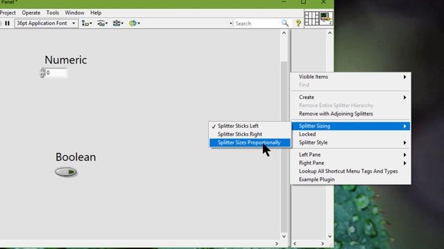 Configuring Splitter Bars In National Instruments LabVIEW