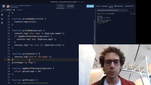 Refatoração: inline e extract function смотреть онлайн