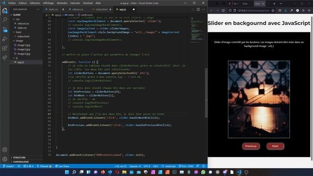 Carrousel en background-image avec JavaScript смотреть онлайн