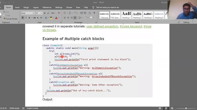 Exception handling in java смотреть онлайн