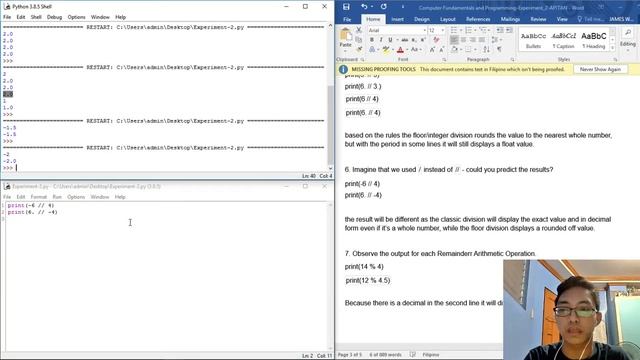 Experiment#2 on Python: Literals and Operators смотреть онлайн