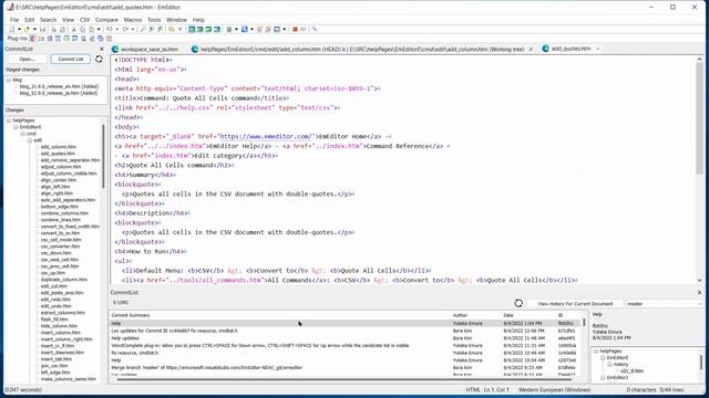 How to use Git using the Commit List (Git) plug-in in EmEditor (text editor for Windows) смотреть онлайн