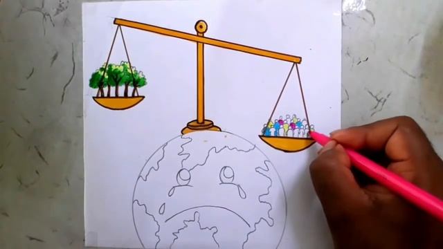 World population day drawing || Poster of world population day || How to draw world population day смотреть онлайн