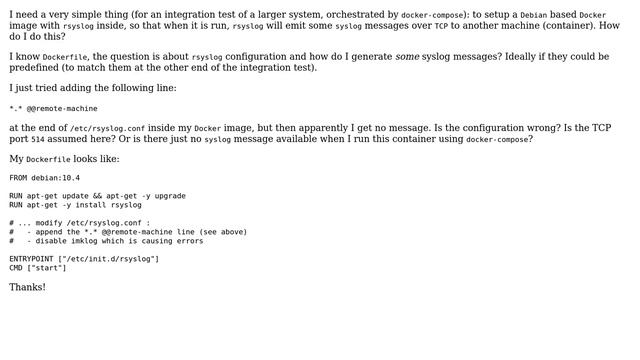 DevOps & SysAdmins: How to stream some logs over TCP from rsyslog in Docker? смотреть онлайн