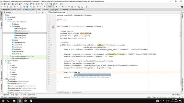 INSTAGRAM App with Firebase - Part 15 - Post Details - Android Studio Tutorial смотреть онлайн