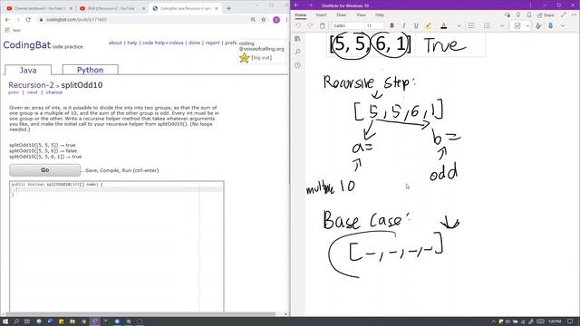 Recursion - 2 (splitOdd10) Java Solution || Codingbat.com смотреть онлайн