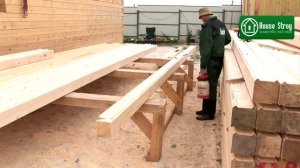 Рубка сруба из бруса в «тёплый угол»