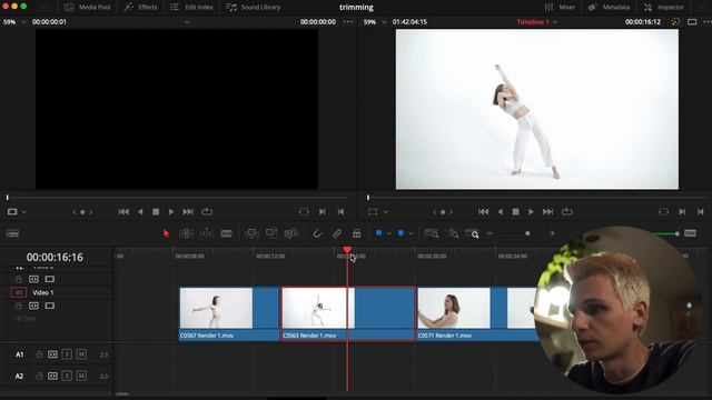 Горячие клавиши, быстрый монтаж и РЕЖИМ ТРИММИНГА в DAVINCI RESOLVE смотреть онлайн