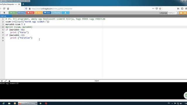 PYTHON PROGRAMOZÁS (ALAPOK) – 13. RÉSZ: EGY SZÁM PÁROSSÁGÁNAK LEELLENŐRZÉSE (IF ELÁGAZÁS HASZNÁLATA смотреть онлайн