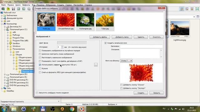 Как создать слайд-шоу из фотографий? | FastStone Image Viewer смотреть онлайн