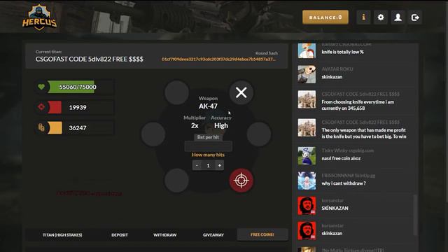 Мега халява CS-GO!!!!!Новые топ сайты !!!!!!!(Второй сайт без депозита) смотреть онлайн