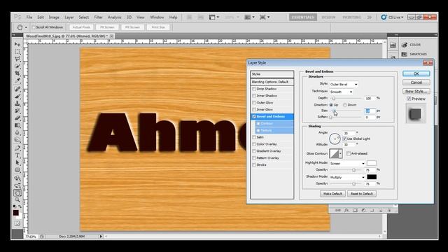 J) Learn Photoshop - Layer style Example (2/2) смотреть онлайн