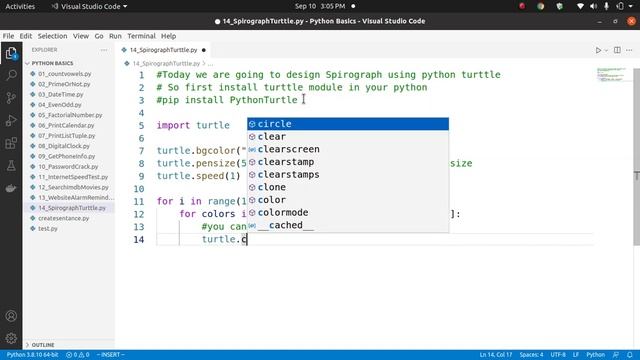 Python Colored Pattern Program | Python Turtle Graphics (Spirograph Design) смотреть онлайн