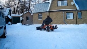 Уборка снега мотоблок Агат+адаптер МТ-1