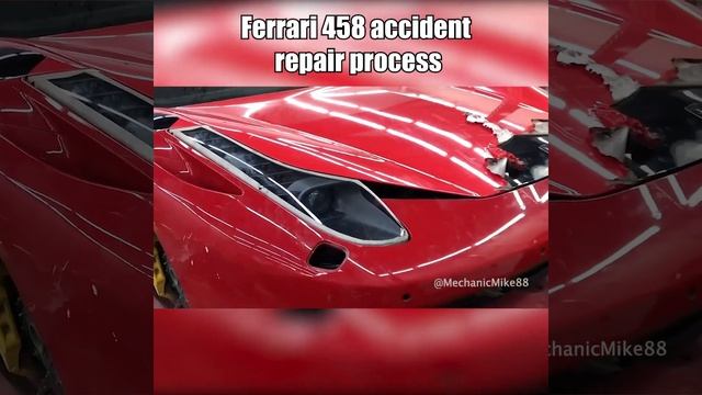 Ferrari 458 accident repair process. смотреть онлайн