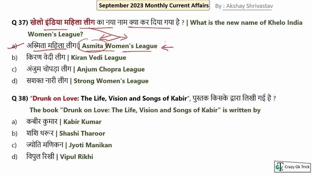 Current Affairs: September 2023 | Important current affairs 2023 | Current Affairs Quiz | Akshay si смотреть онлайн