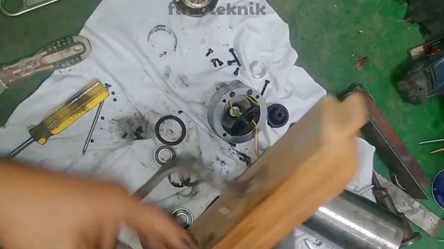 how to repair Spindle motor cnc carving GDZ-23 // change bearing high speed 7005 & 6002 смотреть онлайн