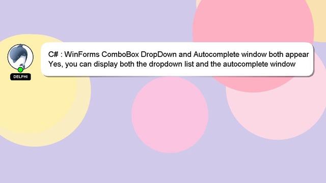 C# : WinForms ComboBox DropDown and Autocomplete window both appear смотреть онлайн