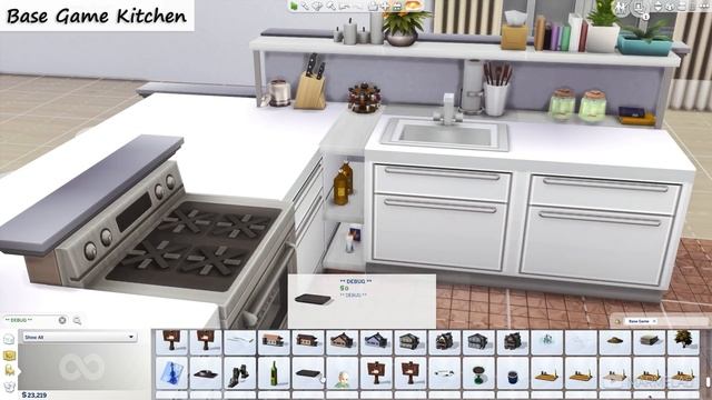 Base Game Kitchen With Built-in Fridge | No CC | The Sims 4 Tutorial