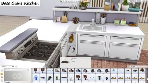 Base Game Kitchen with Built-in Fridge | No CC | the Sims 4 Tutorial
