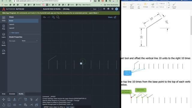 Autocad Web offset and copy tool workshhet 5 смотреть онлайн