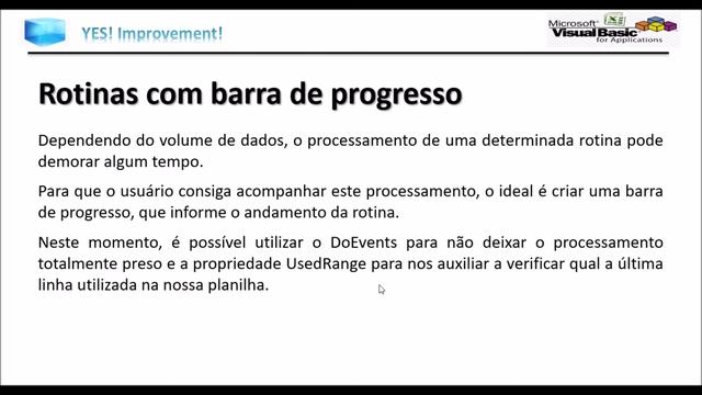 VBA Avançado - 07 DoEvents e UsedRange no VBA смотреть онлайн
