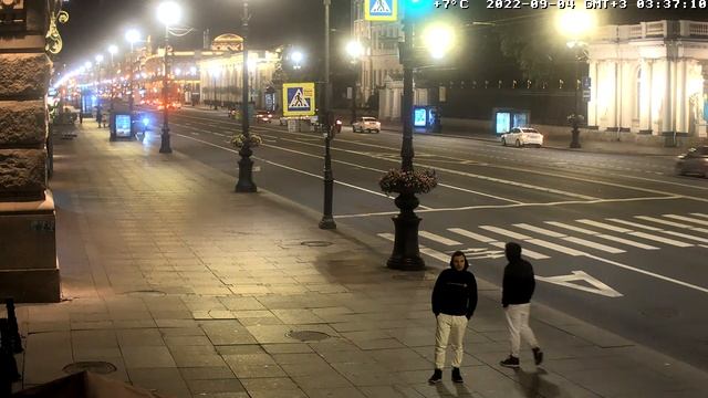 Камера для передачи приветов на Невском проспекте и углу Малой Садовой улицы. смотреть онлайн