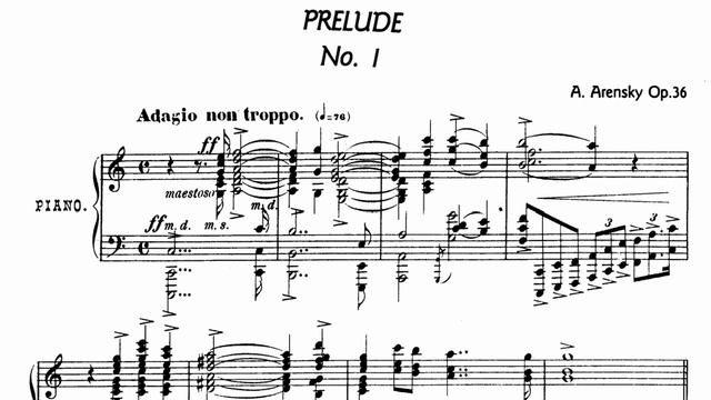 Аренский - Прелюдия До мажор (Arensky Op. 36 No.1 Prelude In C Major) смотреть онлайн