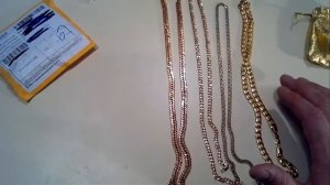 сравнение китайских "золотых" цепочек с настоящим золотом
