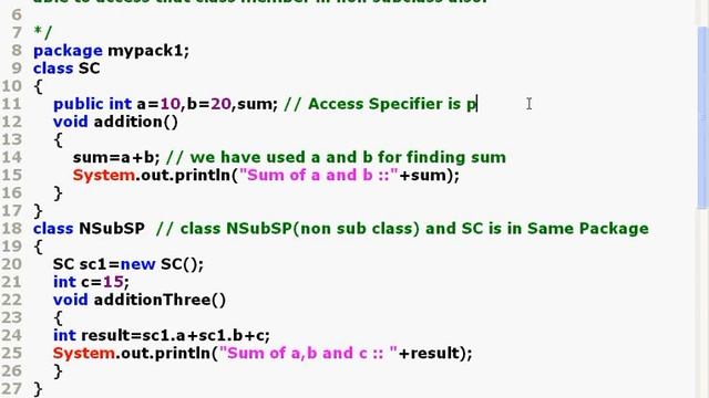 Java Programming -- Part 24 -- Access Specifier for NonSub Class Same Package смотреть онлайн