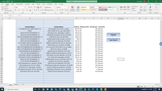 Excel Distance Calculator - How to calculate Driving Distance Directly into Excel смотреть онлайн