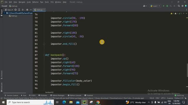Among us impostor using python turtle module (with relaxing music) смотреть онлайн