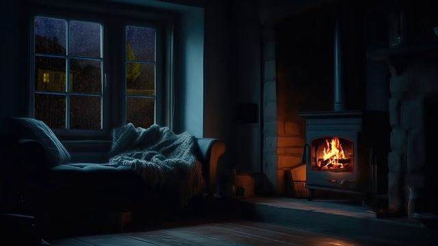 Уютная атмосфера в комнате звуки дождя для сна учебы и отдыха смотреть онлайн