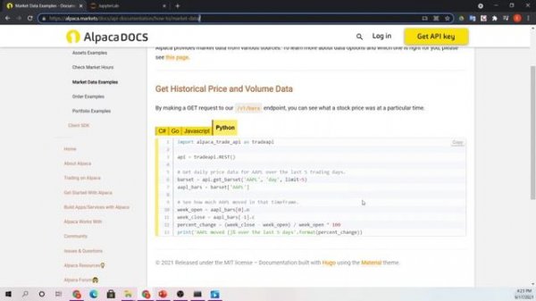 015 Alpaca API Documentation Review