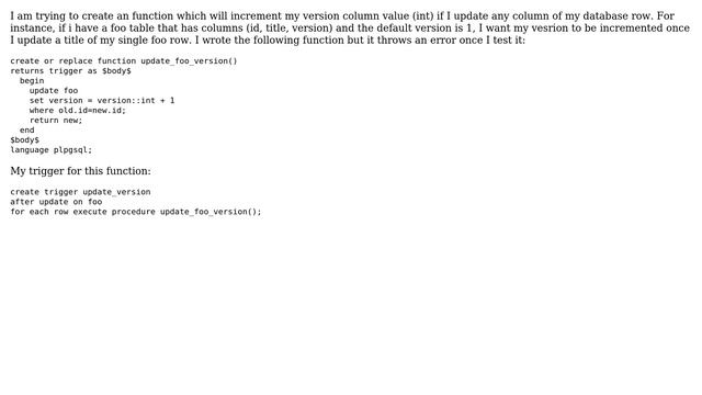 Function to update column value if the row was updated смотреть онлайн