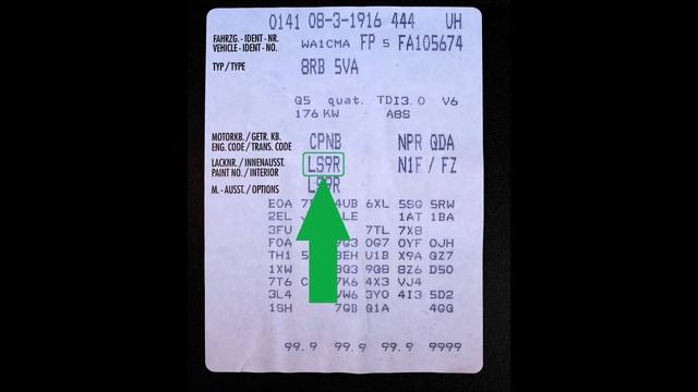 How to Find Your AUDI Paint Code