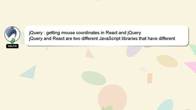 jQuery : getting mouse coordinates in React and jQuery смотреть онлайн
