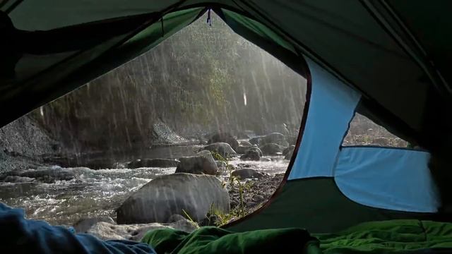 Сон в палатке под звуки дождя у реки. 10 часов нежного дождя в палатке без грома. смотреть онлайн