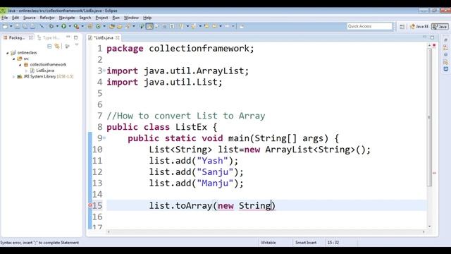 Convert List to Array in Java | Convert List to Array in Java with Example Program смотреть онлайн