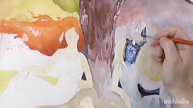 Watercolor painting, Morena. Живопись акварелью, Марена, iriahkalia смотреть онлайн