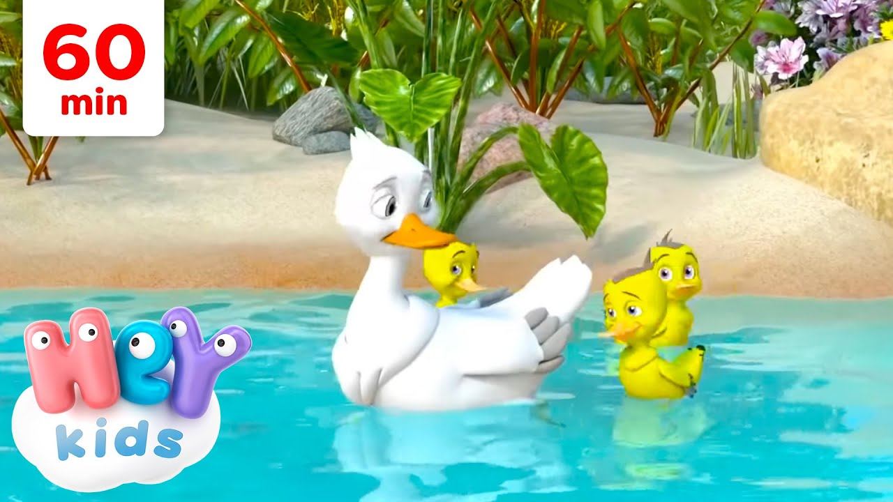 Cinq Canetons et Plus! | Une Heure! | Chant d'animaux | HeyKids Français - Chansons pour Enfants смотреть онлайн