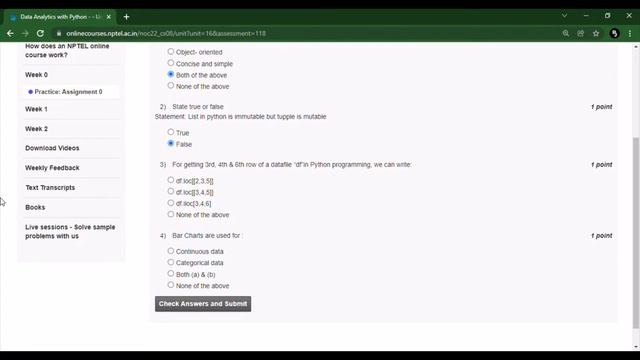 NPTEL OFFICIAL | Data Analytics With Python | Week 0 | Assignment 0 | ANSWERS | смотреть онлайн