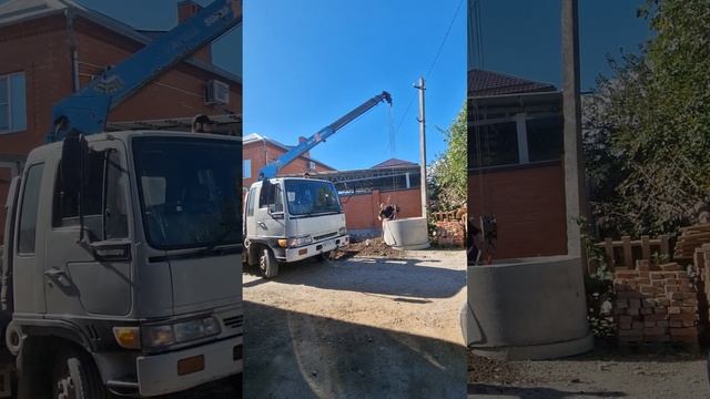 Монтаж бетонных колец Краснодар манипулятор 89282282814