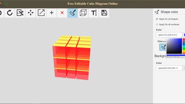 Работа с 3D диаграммой онлайн. Цвета смотреть онлайн