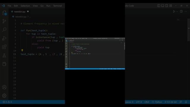Element frequency in mixed nested tuple in python смотреть онлайн