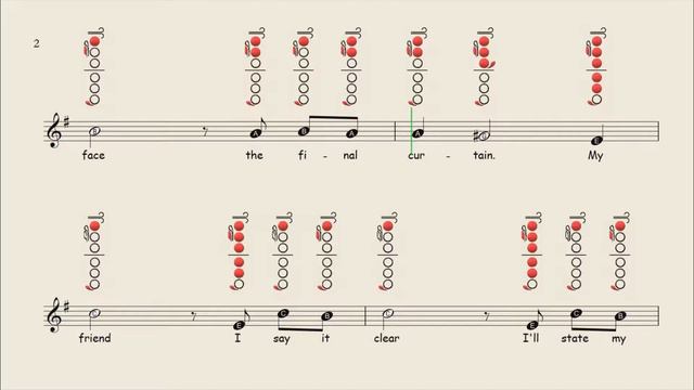 How to play My Way on Flute | Sheet Music with Tab смотреть онлайн